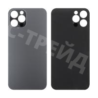 Задняя крышка для iPhone 12 Pro (A2407) Серый (стекло, узкий вырез под камеру, логотип)