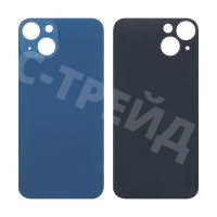 Задняя крышка для iPhone 13 (A2635) Синий (стекло, широкий вырез под камеру, логотип)