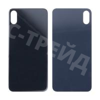 Задняя крышка для iPhone Xs Max (A1921/A2101) Серый (стекло, монолит, широкий вырез под камеру, логотип) - Премиум