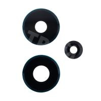 Стекло камеры для Xiaomi Poco M6 Pro 4G (2312FPCA6G) (комплект 3 шт.) Черный