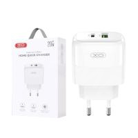Сетевое зарядное устройство USB/Type-C XO L137 (20W, QС3.0, PD, 2 порта) Белый