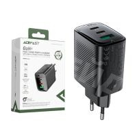 Сетевое зарядное устройство USB/Type-C Acefast A108 (67W, PD, 3 порта, GaN) Черный