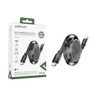 Кабель Type-C - Type-C Acefast С13-03 (3A, 60W, PD, 0.8 м, двойное втягивание) Черный
