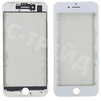 Стекло для переклейки iPhone 8/SE (2020)/SE (2022) с OCA пленкой + рамка Белый - OR (Mitsubishi)