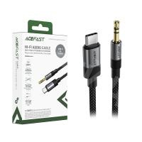 Кабель AUX "3,5 мм" Jack - Type-C Acefast J11 (оплетка нейлон) (1 м) Черный
