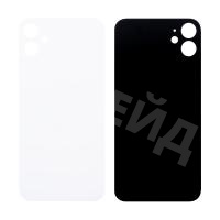 Задняя крышка для iPhone 11 (A2221) Белый (стекло, монолит, широкий вырез под камеру, логотип) - Премиум