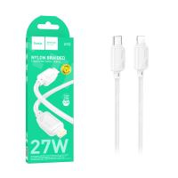 Кабель Type-C - Lightning Hoco X113 (3A, 27W, PD, оплетка нейлон) Белый