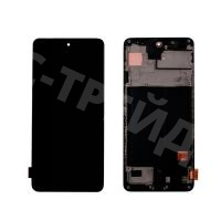 Дисплей для Samsung Galaxy A51 (A515F) модуль с рамкой Черный - (OLED) (Small Size)