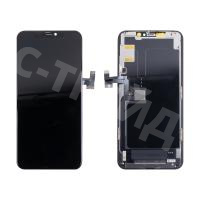 Дисплей для iPhone 11 Pro Max (A2218) в сборе с тачскрином Черный - (Hard OLED) (площадка под IC)