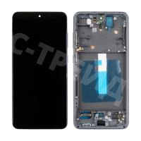 Дисплей для Samsung Galaxy S21 FE (G990B) модуль с рамкой Серый - Сервисный оригинал