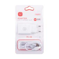 Сетевое зарядное устройство USB XO L99 (12W, кабель Type-C) Белый