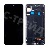 Дисплей для Samsung Galaxy A30 (A305F) модуль с рамкой Черный - (OLED)