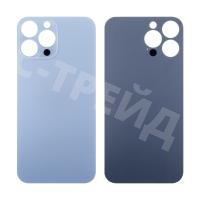 Задняя крышка для iPhone 13 Pro Max (A2645) Голубой (стекло, широкий вырез под камеру, логотип)