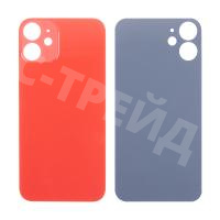 Задняя крышка для iPhone 12 mini (A2399) Красный (стекло, монолит, широкий вырез под камеру, логотип) - Премиум