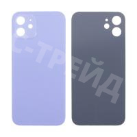 Задняя крышка для iPhone 12 (A2403) Фиолетовый (стекло, узкий вырез под камеру, логотип) - Премиум
