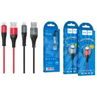 Кабель USB - Lightning Hoco X38 (2.4A, оплетка нейлон) Черный