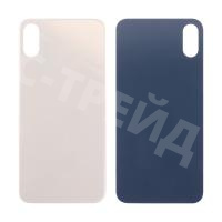 Задняя крышка для iPhone Xs (A2097/A1920) Золото (стекло, монолит, широкий вырез под камеру, логотип) - Премиум