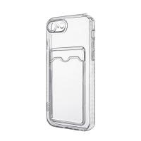 Чехол-накладка для iPhone 7/8/SE (2020)/SE (2022) (с защитой камеры, карманом для карт, прозрачный)