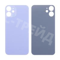 Задняя крышка для iPhone 12 mini (A2399) Фиолетовый (стекло, монолит, широкий вырез под камеру, логотип) - Премиум