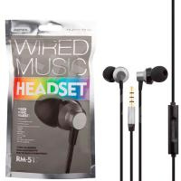 Гарнитура "3,5 мм" Jack Remax RM-512 (вакуумные) Черный