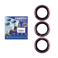 Защитное стекло линзы камеры для iPhone 15 Pro/15 Pro Max (комплект 3 шт.) Темно-красный