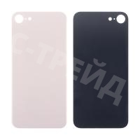 Задняя крышка для iPhone 8 Золото (стекло, монолит, широкий вырез под камеру, логотип) - Премиум