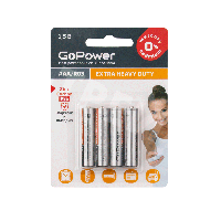 Батарейка AAA R03 GoPower Heavy Duty 1.5V (4 шт. в блистере)