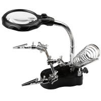 Держатель TE-801 (с лупой, третья рука, подсветка, подставка под паяльник)