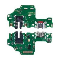 Шлейф для Huawei Honor 9X Lite (JSN-L21) плата на системный разъем/разъем гарнитуры/микрофон - Премиум