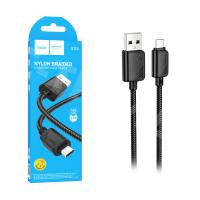Кабель USB - MicroUSB Hoco X113 (2.4A, оплетка нейлон) Черный