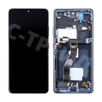 Дисплей для Samsung Galaxy S21 Ultra (G998B) модуль с рамкой Черный - (OLED) (Full Size)