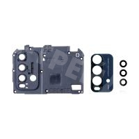 Стекло камеры для Xiaomi Redmi 9T (M2010J19SY) (комплект 3 шт.) в сборе с рамкой Черный