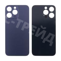 Задняя крышка для iPhone 14 Pro Max (A2895) Темно-фиолетовый (стекло, узкий вырез под камеру, логотип) - Премиум