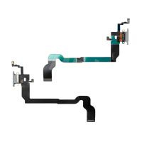 Шлейф для iPhone X (A1865/A1901) на системный разъем/микрофон Серый - Премиум