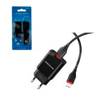 Сетевое зарядное устройство USB Borofone BA20A (10.5W, кабель Lightning) Черный