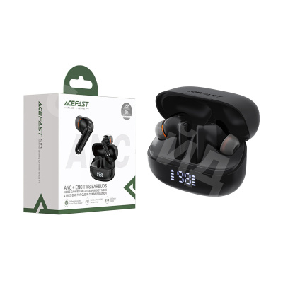 Беспроводные наушники Bluetooth Acefast W1 (TWS, вакуумные, с диплеем, активное шумоподавление) Черный
