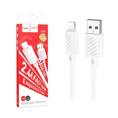 Кабель USB - Lightning Hoco X88 (2.4А, 2 м) Белый