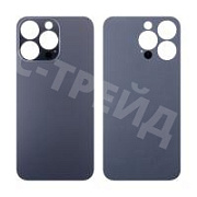 Задняя крышка для iPhone 13 Pro (A2640) Серый (стекло, широкий вырез под камеру, логотип)