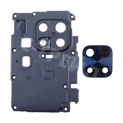 Стекло камеры для Xiaomi Redmi 10C (220333QNY) в сборе с рамкой Черный