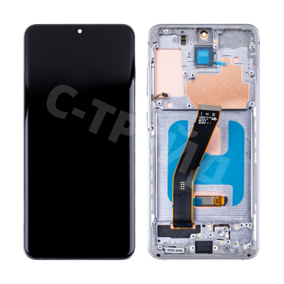 Дисплей для Samsung Galaxy S20 (G980F) модуль с рамкой Серый - (OLED) (Full Size)