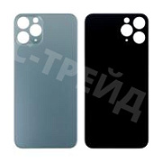 Задняя крышка для iPhone 11 Pro (A2215) Темно-зеленый (стекло, широкий вырез под камеру, логотип - Премиум
