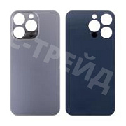 Задняя крышка для iPhone 13 Pro (A2640) Серый (стекло, монолит, широкий вырез под камеру, логотип) - Премиум