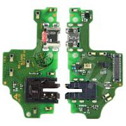 Шлейф для Huawei Honor 8X (JSN-L21) плата на системный разъем/разъем гарнитуры/микрофон - Премиум