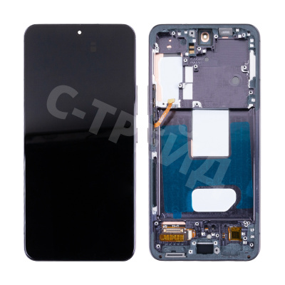 Дисплей для Samsung Galaxy S22 (S901B) модуль с рамкой Черный - (OLED) (Full Size)