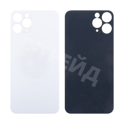 Задняя крышка для iPhone 11 Pro (A2215) Белый (стекло, широкий вырез под камеру, логотип)