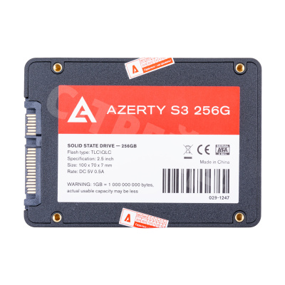 Внутренний SSD накопитель Azerty Bory R500 256GB (SATA III, 2.5", NAND 3D TLC)