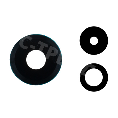 Стекло камеры для Xiaomi 12 Lite (2203129G) в сборе с рамкой Черный