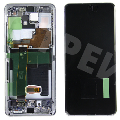 Дисплей для Samsung Galaxy S20 Ultra (G988B) модуль с рамкой Серый - OR (SP)