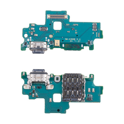 Шлейф для Samsung Galaxy A36 5G (A366B) плата системный разъем/разъем SIM/микрофон - Премиум