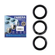 Защитное стекло линзы камеры для iPhone 15 Pro/15 Pro Max (комплект 3 шт.) Черный